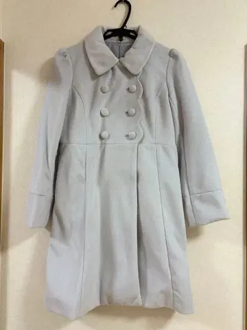 그레이 더블 브레스트 롱 코트 M