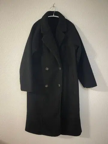 Lian 보아 무스탕 더블 브레스트 롱 코트 FREE 사이즈