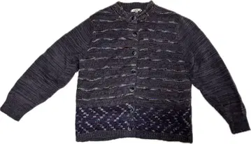 퍼플 스트라이프 니트 가디건 안감 플리스로 더블 보온성