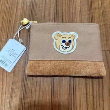 [ 미사용 새상품 ] 페이저 올드 테디 와펜 파우치 베이지