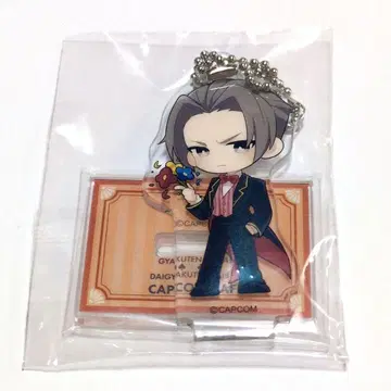 [ 미사용 ] 캡콤 카페 미츠루기 레이지 아크릴 스탠드 키링 역전재판