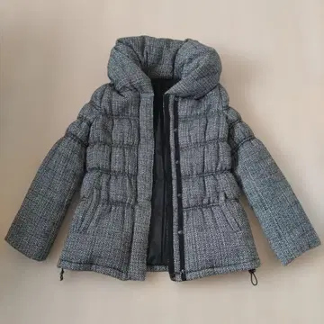 트위드 그레이 다운 자켓 여성용