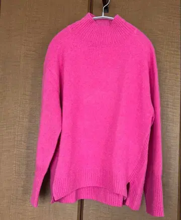 그린 grin 메리노울 하이넥 사이드슬릿 니트 풀오버