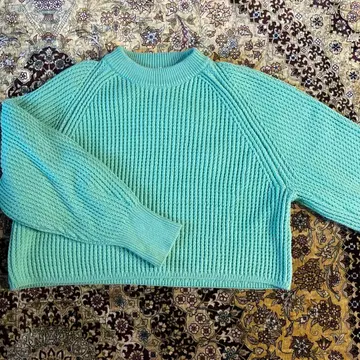 ESTNATION 민트 그린 크롭 스웨터