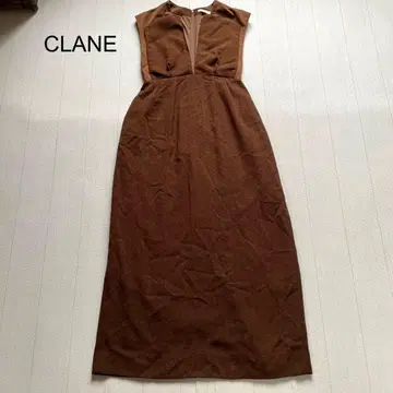 CLANE V NECK SWITCH 원피스 브라운
