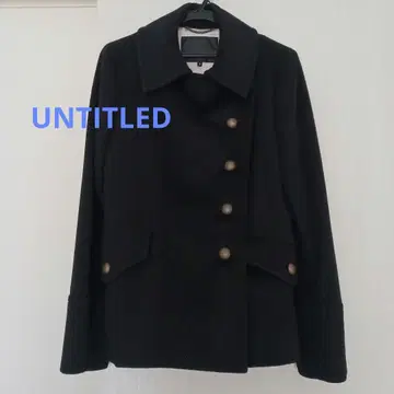 UNTITLED 울 피 코트 블랙 골드 버튼