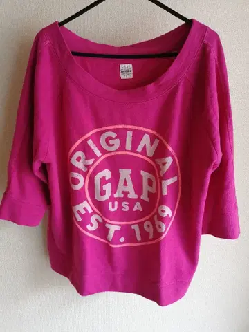 GAP 핑크 7부 소매 맨투맨 L 사이즈