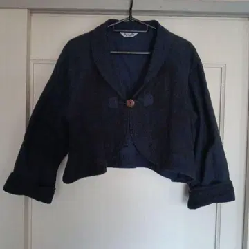 네이비 크롭 테일러드 자켓 볼레로풍