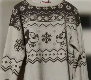 Areeam 디즈니 미키 패턴 긴팔 니트 스웨터