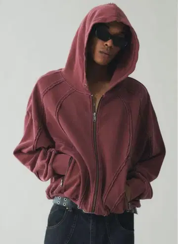 ANDER HUNK 오버다이 더블 집업 후드티 사이즈 M