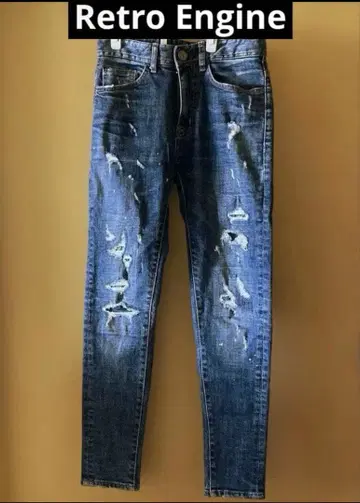 Retro Engine 데미지 가공 데님 팬츠 남성용
