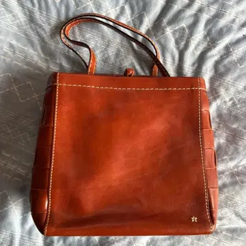 브라운 뜨개질 디자인 토트백