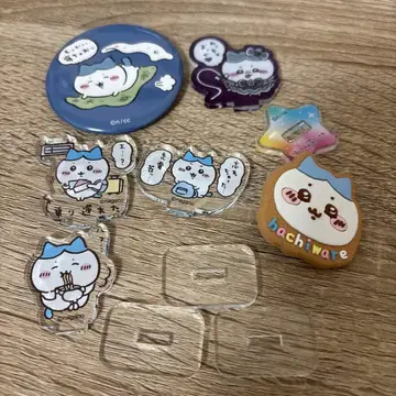 하치와레 아크릴 스탠드 캔뱃지 세트