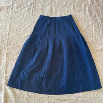 미셸 고날 플레어 스커트 블루 미디 스커트 안감 없음