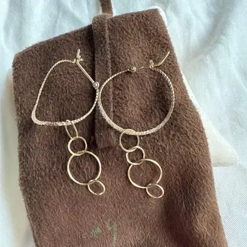 agate 골드 10K 귀걸이 & 참 세트