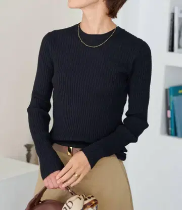 워셔블 레이온 리브 크루넥 풀오버 저널 스탠다드