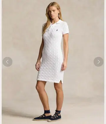 랄프 로렌 케이블 니트 코튼 원피스