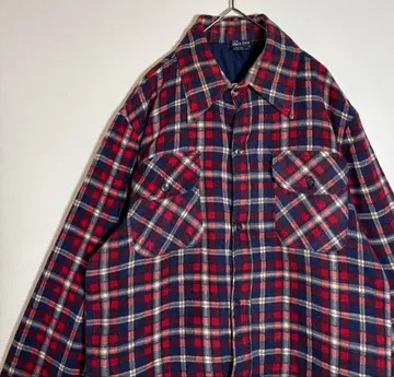 J.C.Penney 체크 USA제 충전솜 플란넬 셔츠