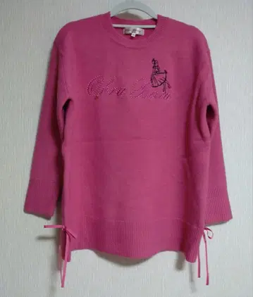 새상품! 슈퍼 뷰티 핑크 자수 긴팔 니트 40호