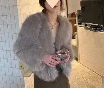 그레이 퍼 숏 자켓