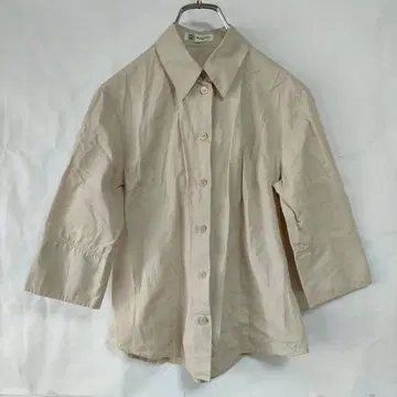 MICHEL KLEIN 미쉘클랑 7부 소매 셔츠 면 소재 베이지 40