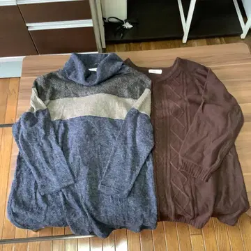 터틀넥 니트 2장 세트 5L