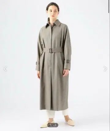 투모로우랜드 하운드투스 패턴 롱 코트 허리 벨트 포함