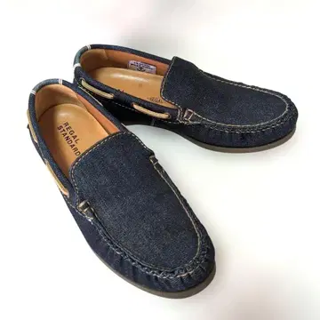 새상품급 [ 리 ] REGAL 데님 모카신 데크 슈즈 25.5cm