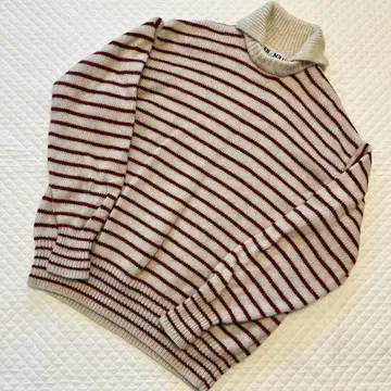 CITEN 보더 니트 풀오버 스웨터 빨간색