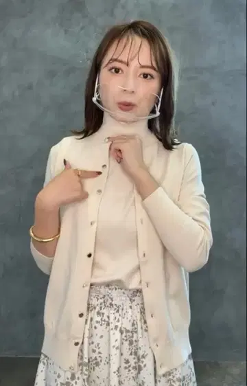 anuans 골드 버튼 베이직 가디건/터틀 슬리브리스 니트탑