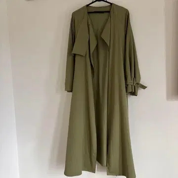 올리브색 롱 코트 벨트 포함