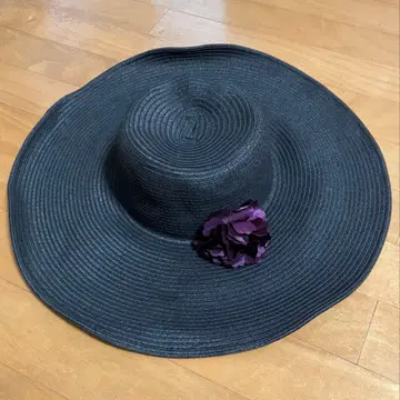 밀짚모자 블랙 여배우 모자