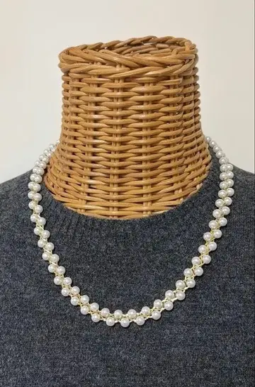 호화롭고 멋진! 펄풍 목걸이 화이트
