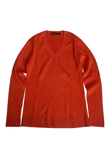 DKNY 오렌지 니트 V넥