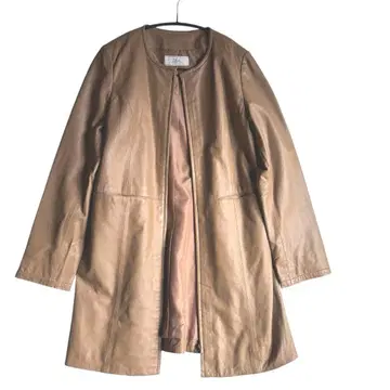 제라르 모토마치 양가죽 노카라 하프 코트 카멜