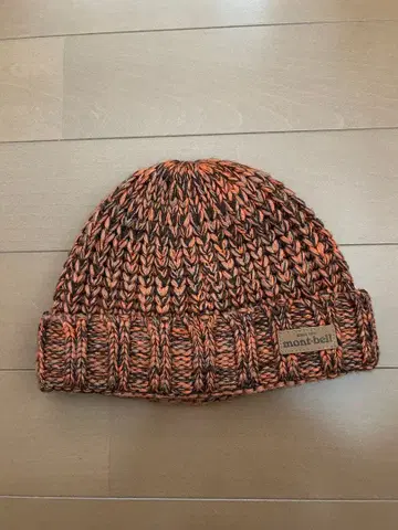 mont-bell 니트 모자 오렌지 브라운