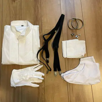 결혼식 잡화 남성용 신랑 턱시도 세트 화이트