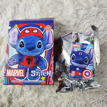 MARVEL x 스티치 캡틴 아메리카 cosbi 봉제 인형 키체인