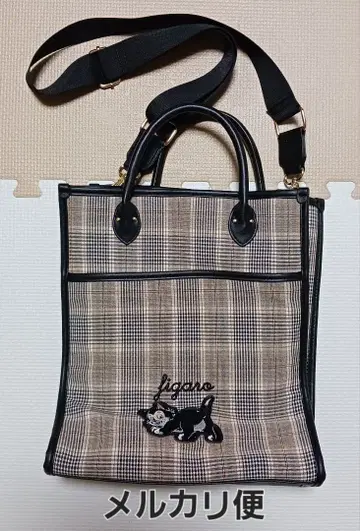 Disney 아코모데 피노키오 피가로 체크 무늬 토트백