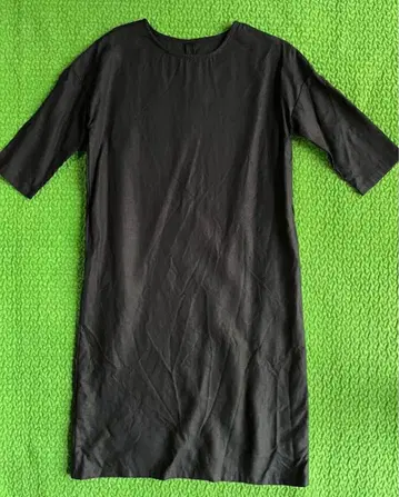 원피스 린넨 블랙 오부 소매