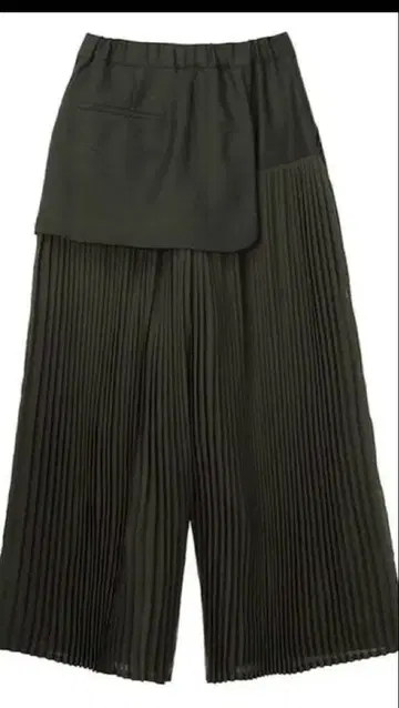 주카 플리츠 디자인 와이드 팬츠 블랙