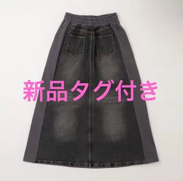 ways will 맨투맨 도킹 데님 스커트