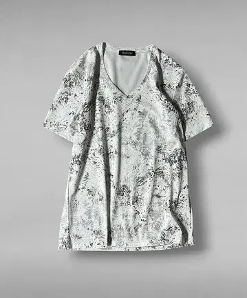 [새상품급] TORNADO MART Y2K 프린트 V넥 T셔츠