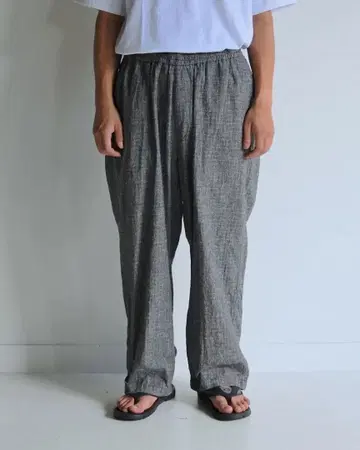 아나크로노므 LINEN PLAID EASY PANTS 이지 팬츠