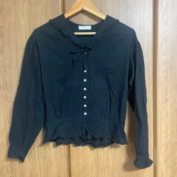 프릴 블랙 긴팔 블라우스 핑크하우스 PINK HOUSE 세일러