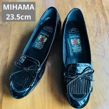 컨디션 최상 MIHAMA 블랙 플랫슈즈 23.5cm 커터슈즈