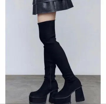 EMODA 스퀘어 핏 롱 부츠 S 사이즈