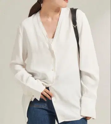 plage R'IAM 노카라 셔츠 화이트