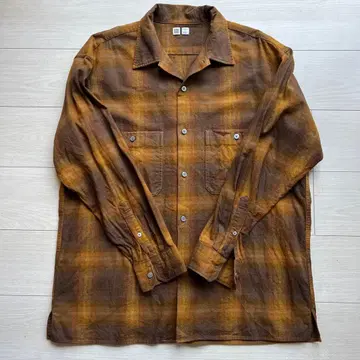 UNIQLO U 오픈 카라 셔츠 플란넬 셔츠