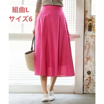 쿠미쿄쿠 L 플레어 스커트 핑크 사이즈 6 15호